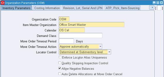 Item Master Organization In Oracle Inventory